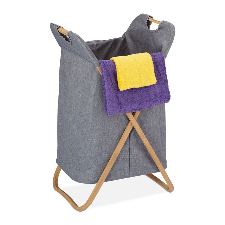 Cos de rufe RelaxDays, gri, 55 l, 69.5 x 40 x 40 cm