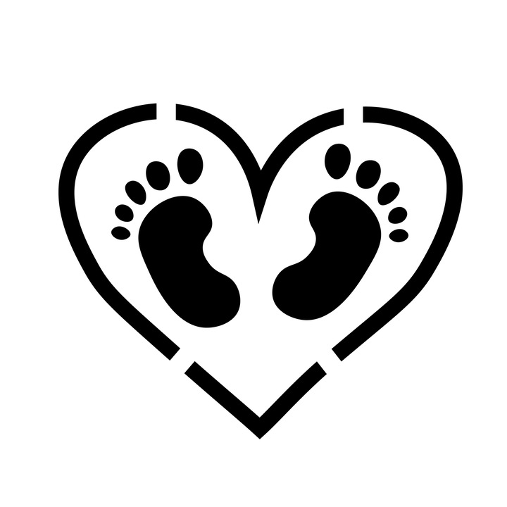 Sablon decorativ Heart bby, 20x20cm, reutilizabil, plastic