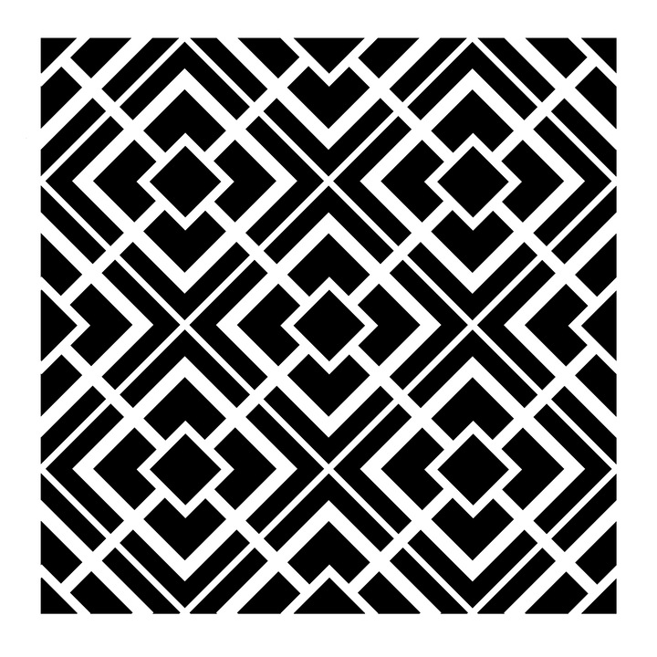 Sablon constructii 3D, Patrate, 70x70 cm, reutilizabil, plastic