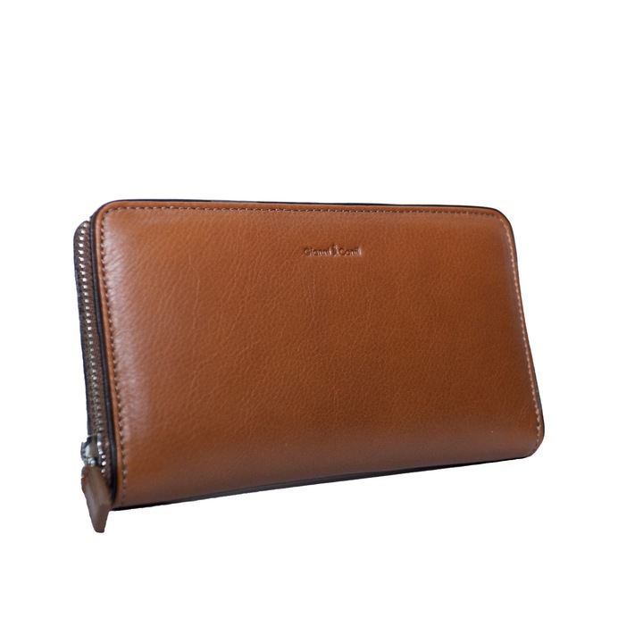 Portofel de dama, Gianni Conti, din piele naturala, seria 306, Maro coniac