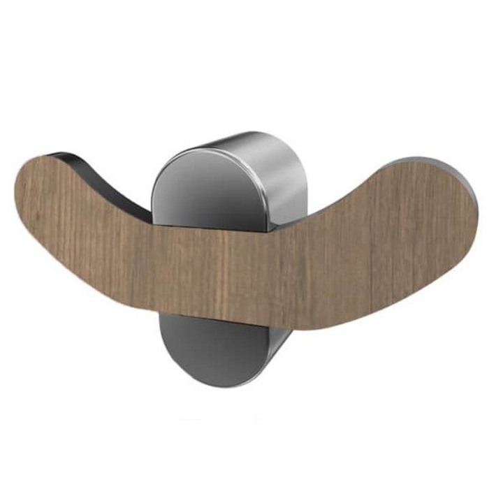 Cuier dublu crom-stejar 90mmx49mmx25mm