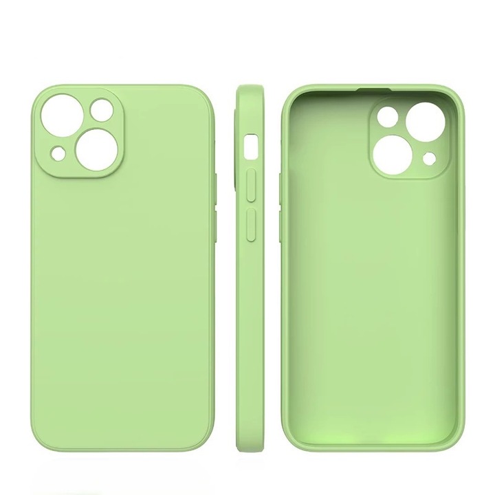 iPhone 13-mal kompatibilis telefontok, zöld, szilikon, mikroszálas, ultravékony