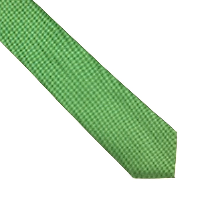 Cravata lata, Onore, verde, microfibra, 145 x 7.5 cm, model geometric uni