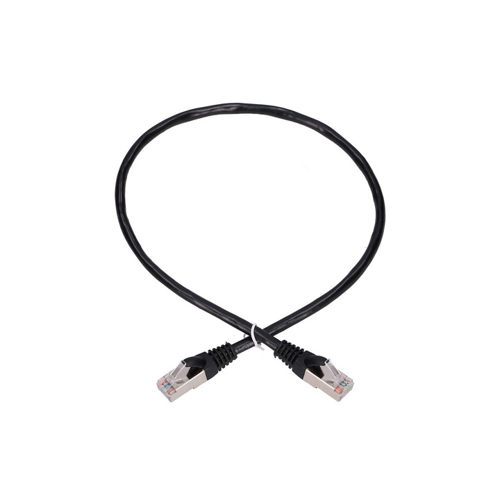 Extralink EX.7584 hálózati kábel Fekete 0,5 M Cat5e F/UTP (FTP) (EX.7584)