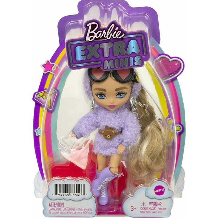 Кукла Mattel Barbie Extras Minis, 3+ години, Лилава