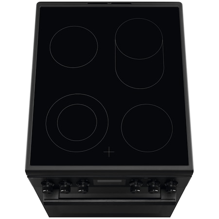 Aragaz Electrolux LKR564201K, Electric, Plita vitroceramica, 4 zone de gatit, Cuptor electric multifunctional, SteamBake, Autocuratare catalitica, Grill electric, Clasa A, 50 cm, Negru