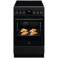 Aragaz Electrolux LKR564201K, Electric, Plita vitroceramica, 4 zone de gatit, Cuptor electric multifunctional, SteamBake, Autocuratare catalitica, Grill electric, Clasa A, 50 cm, Negru