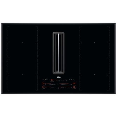 Plita incorporabila AEG CCE84779FB, Inductie, 4 zone de gatit, Hota integrata, Putere absorbrie 630 mc/h, FlexiBridge, Booster, Timer, Negru