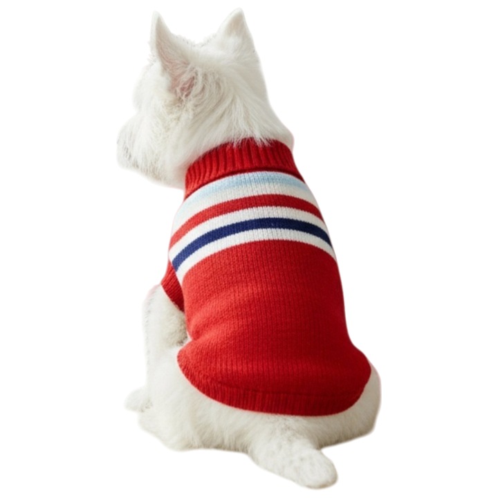 Pulover tricotat pentru caini, XINA2211, rosu, XL INTL