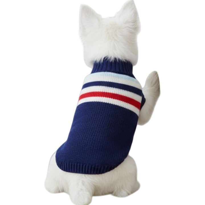 Pulover tricotat pentru caini, XINA2211, albastru, M INTL
