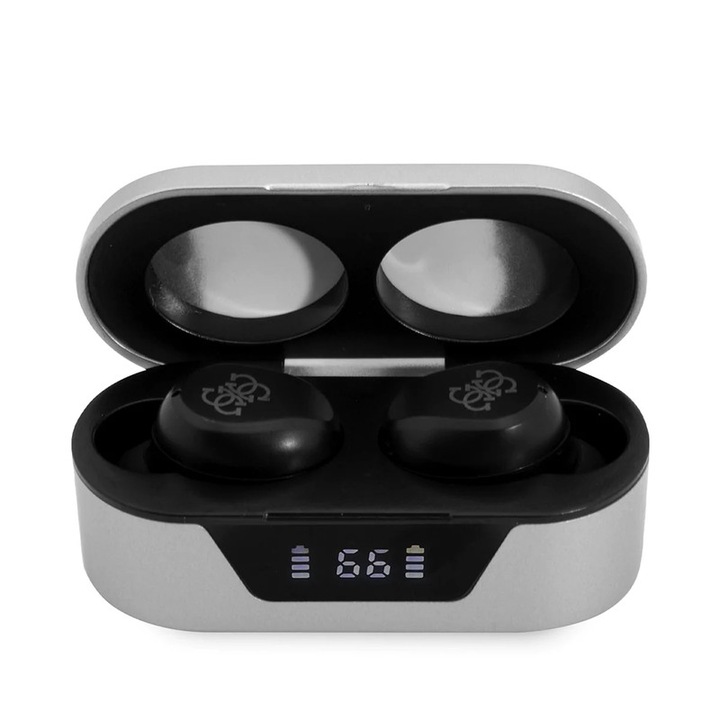 Безжични слушалки GUESS, Classic Logo, Bluetooth 5.0, Сребрист