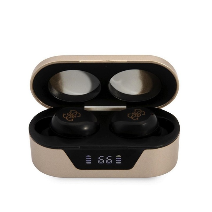 Безжични слушалки GUESS, Classic Logo, Bluetooth 5.0, Златист