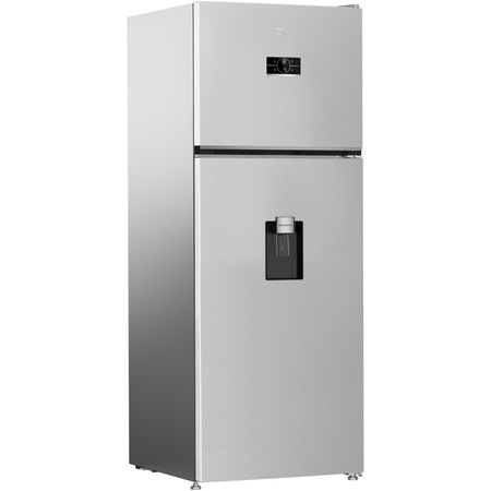 Frigider cu doua usi Beko B5RDNE504LDM, 477 l, HarvestFresh™, AeroFlow™, Everfresh+®, No Frost, Slim tank water dispenser, Display, Clasa E H 186,5 cm, Glossy Grey