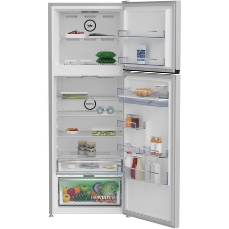 Frigider cu doua usi Beko B5RDNE504LDM, 477 l, HarvestFresh™, AeroFlow™, Everfresh+®, No Frost, Slim tank water dispenser, Display, Clasa E H 186,5 cm, Glossy Grey