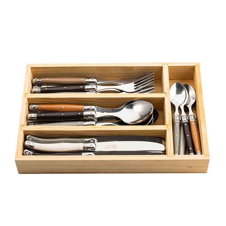 Set tacamuri Style de Vie Laguiole PREMIUM Line Treasure, pentru 6 persoane, 24 buc, Multicolor