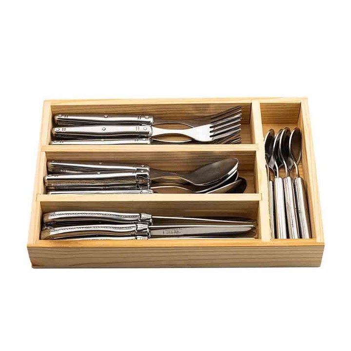Set tacamuri Style de Vie Laguiole PREMIUM, pentru 6 persoane, 24 buc, Argintiu