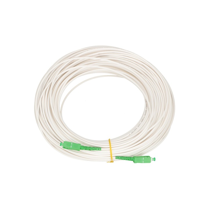 Cablu Patchcord, Extralink, SC/APC-SC/APC LSOH, 30 m, Alb