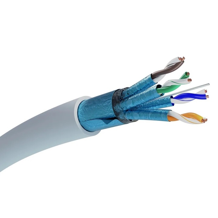 ExtraLink EX.16231 F/FTP CAT6a Installációs kábel 500m - Szürke (EX.16231)