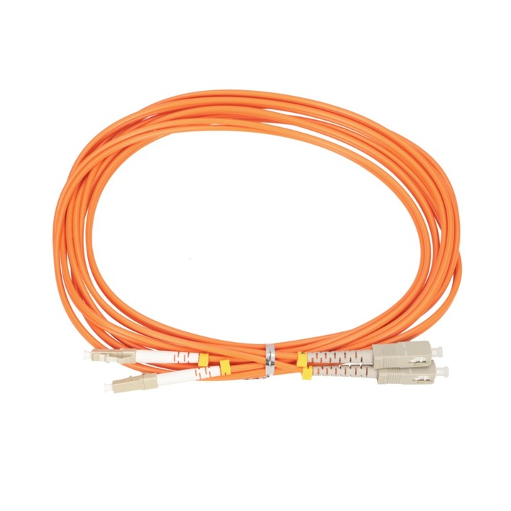 Patchcord Extralink SC/UPC-LC/UPC multimod OM2 duplex 3 mm lungime 3 m pentru fibra optica transmisie stabila performanta ridicata conexiune fiabila instalare profesionala retea telecomunicatii