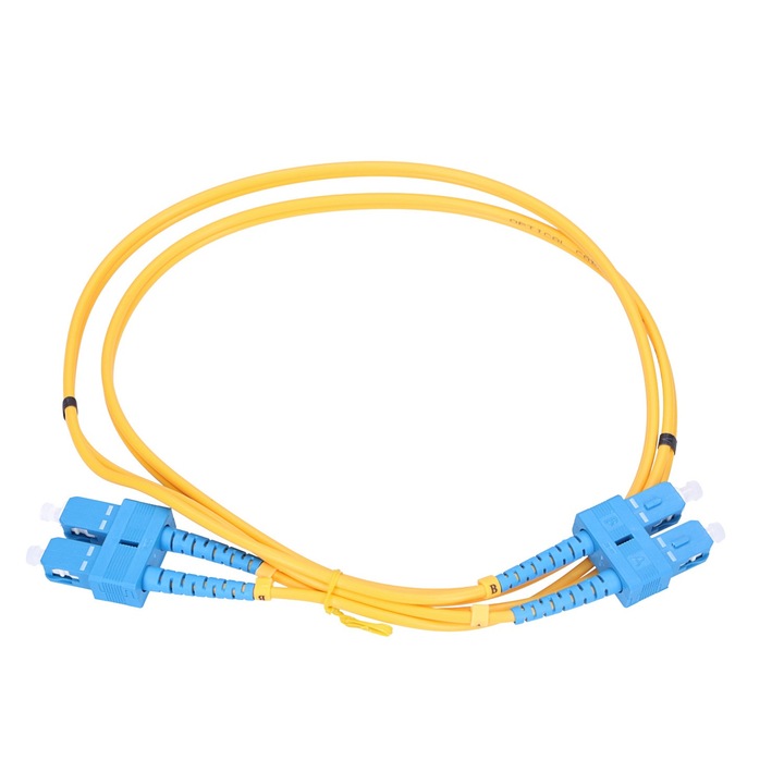 Patchcord Extralink SC/UPC-SC/UPC monomod duplex G.652D 3 mm PVC lungime 1 m pentru fibra optica conexiune fiabila performanta ridicata transmisie stabila instalare profesionala retea telecomunicatii