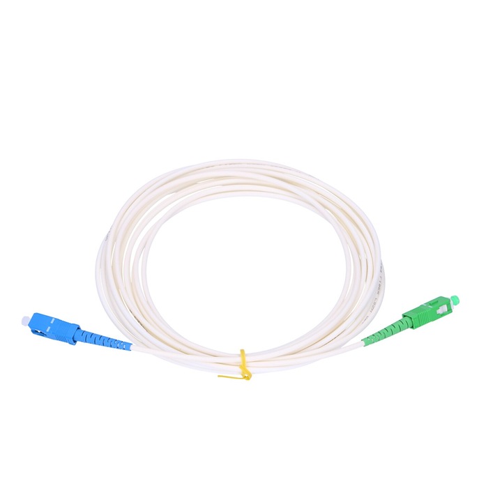 Patchcord fibra optica Extralink SC/UPC – SC/APC, singlemode, simplex, G.657B3, LSZH, 3 mm, Easy Flex, lungime 20 m, pierderi de atenuare reduse, flexibilitate ridicata, ideal pentru retele FTTH, FTTx si telecomunicatii profesionale