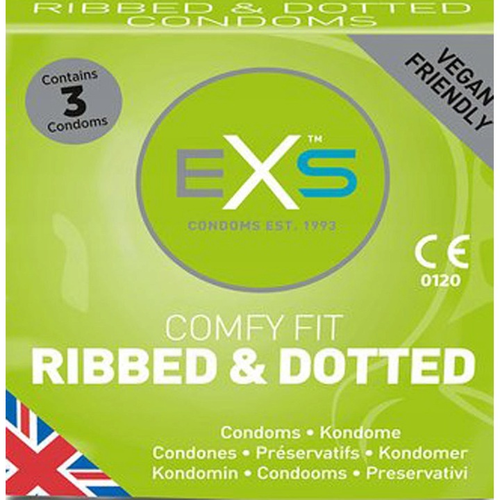 Презервативи Exs, Extreme Ribbed, 3 бр