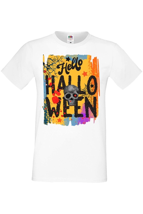 Férfi póló Mindenszentek Halloween Tralala ajándék Halloween Halloween 09, Fehér