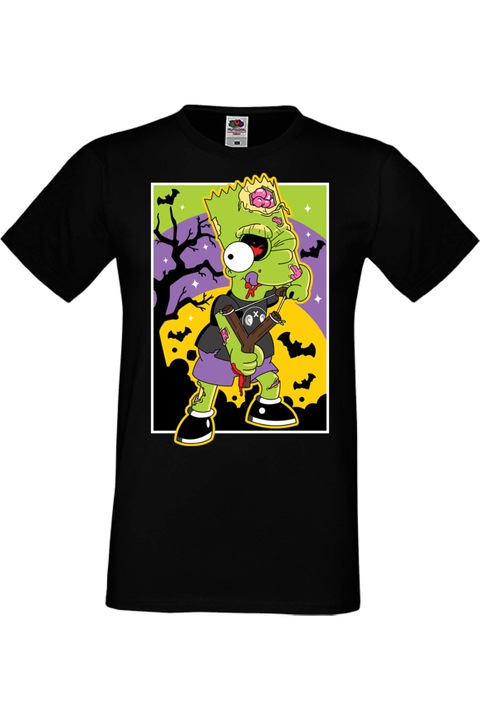 Férfi póló Mindenszentek Halloween Tralala ajándékHalloween The Simpsons Bart Simpson 01, Fekete