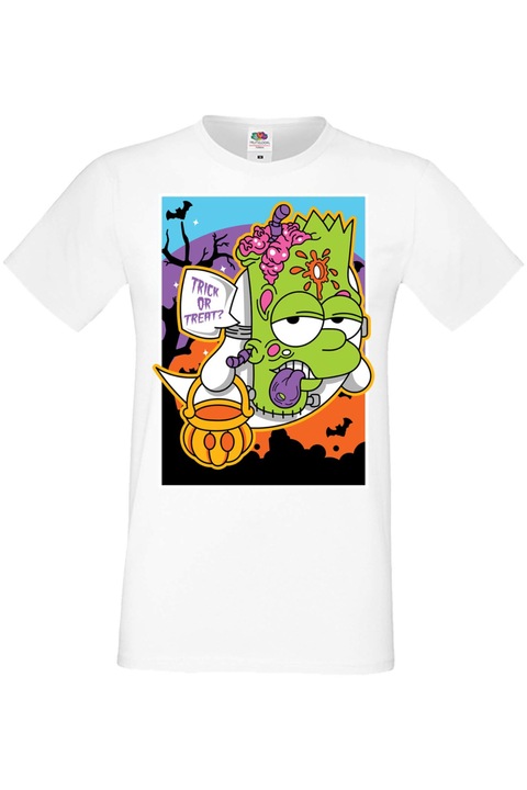 Férfi póló Mindenszentek Halloween Tralala ajándékHalloween The Simpsons Bart Simpson 02, Fehér