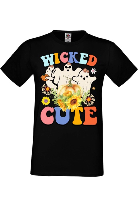 Férfi póló Mindenszentek Halloween Tralala ajándék Halloween Wicked cute, Fekete