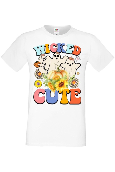 Férfi póló Mindenszentek Halloween Tralala ajándék Halloween Wicked cute, Fehér