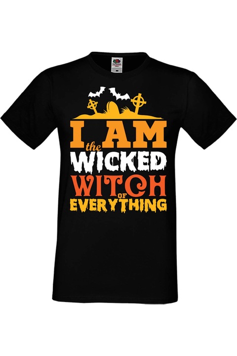 Férfi póló Mindenszentek Halloween Tralala ajándék Halloween I'm The Wicked Witch Of Everything 1, Fekete