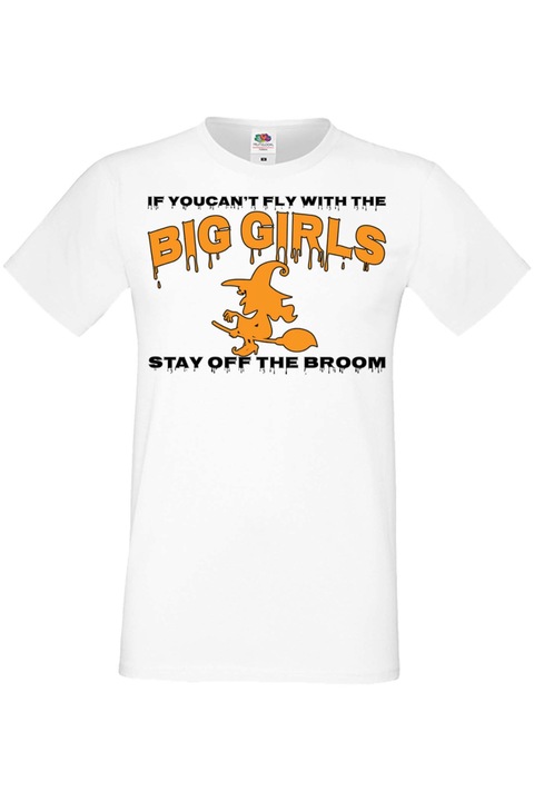 Férfi póló Mindenszentek Halloween Tralala ajándék Halloween The Simpsons Homer Bart Marge Lisa Maggie If You Can't Fly With The Big Girls Stay Off The Broom 1, Fehér