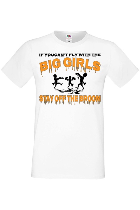 Férfi póló Mindenszentek Halloween Tralala ajándék Halloween The Simpsons Homer Bart Marge Lisa Maggie If You Can't Fly With The Big Girls Stay Off The Broom 2, Fehér