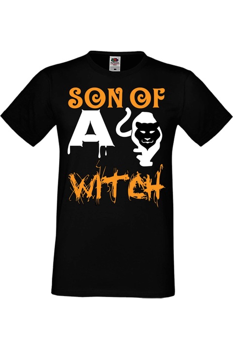 Férfi póló Mindenszentek Halloween Tralala ajándék Halloween The Simpsons Homer Bart Marge Lisa Maggie Son Of A Witch 2, Fekete