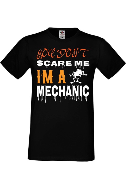 Férfi póló Mindenszentek Halloween Tralala ajándék Halloween The Simpsons Homer Bart Marge Lisa Maggie You Don't Scare Me I'm A Mechanic 1, Fekete