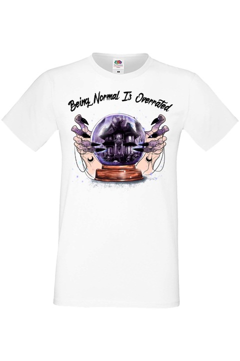 Férfi póló Mindenszentek Halloween Tralala ajándék Halloween Being Normal Is Overrated, Fehér