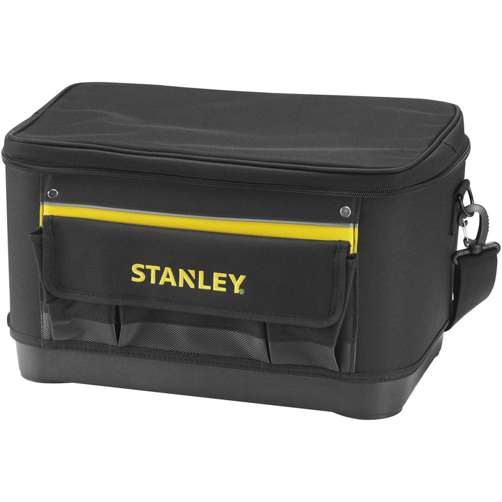 Geanta pentru scule multifunctionala rigida Stanley 1-96-193, 16 inch, depozitare convenabila pentru unelte manuale si accesorii, multiple buzunare interne pentru organizarea uneltelor mici sau a obiectelor personale, baza rigida impermeabila