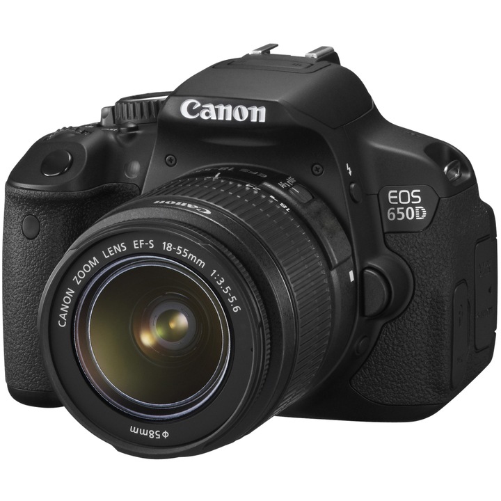 Aparat foto DSLR Canon EOS 650D, 18MP + Obiectiv EF-S 18-55mm III DC