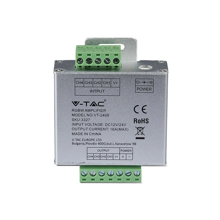 V-TAC усилвател на сигнала за RGB LED лента - SKU 3309