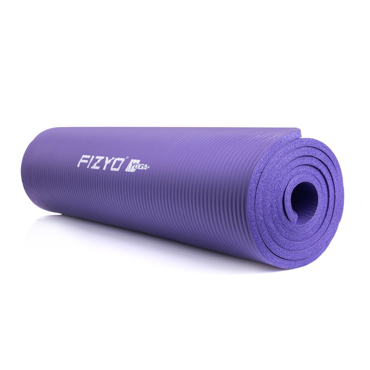 Saltea pentru yoga, fitness, aerobic Fizyo Fityo Purple, 183x61x1cm, Spuma NBR, cauciuc sintetic