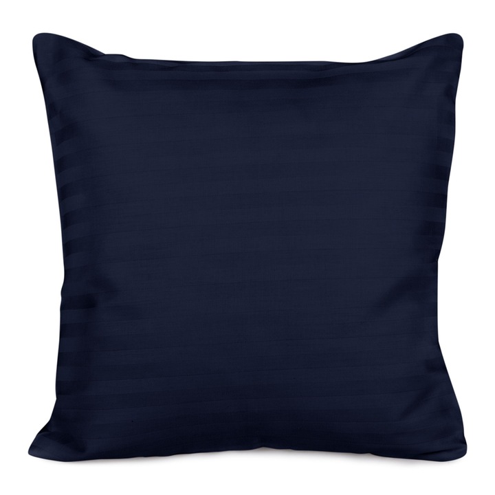 Szatén párnahuzat 40x40, kék csíkokkal