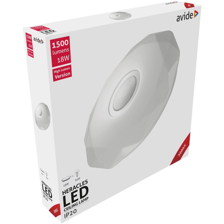 Avide LED mennyezeti lámpa Heracles, 18W, 348*66mm, WW, 3000K