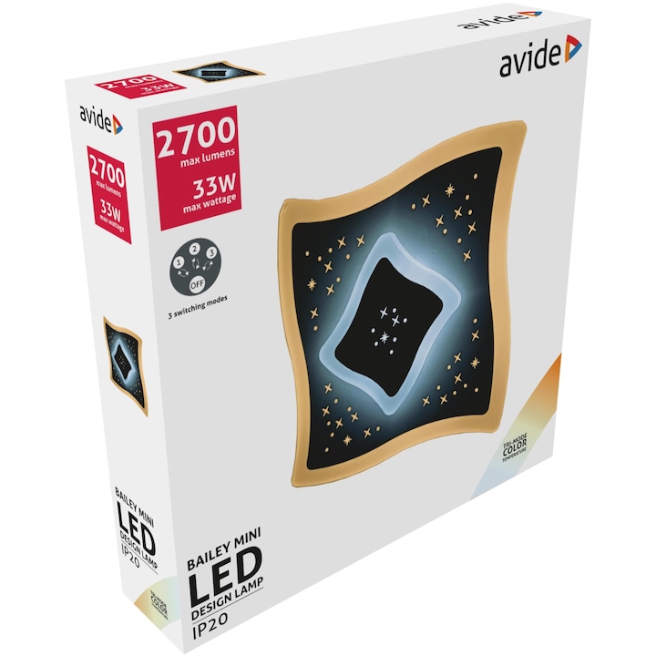 Avide fali Design Oyster Bailey mini, 3 kapcsolási mód, 33W