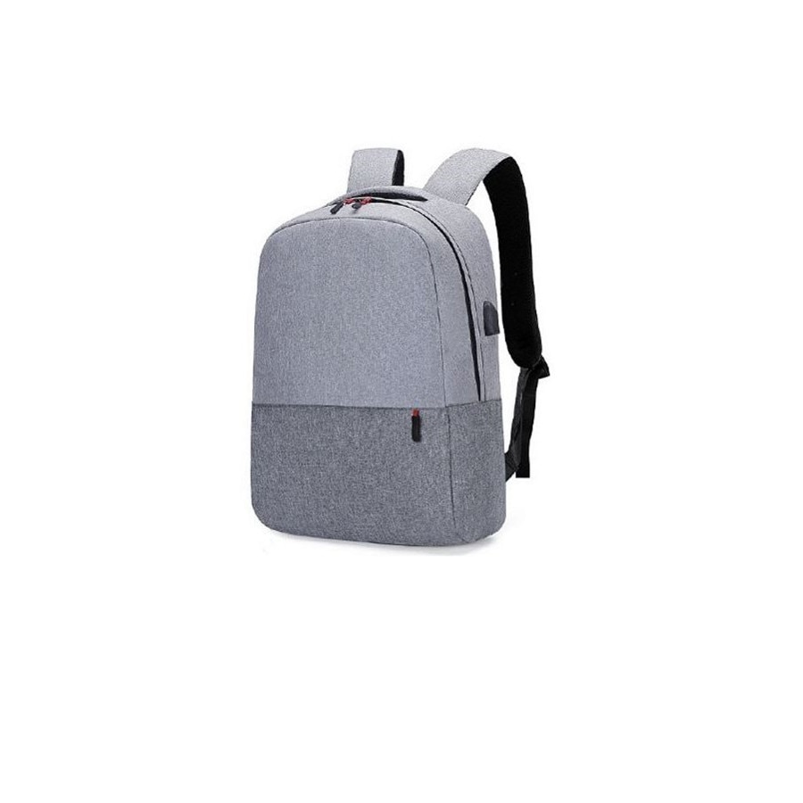 Rucsac sport Ecarla, cu port USB, 43x30x14 cm, Gri