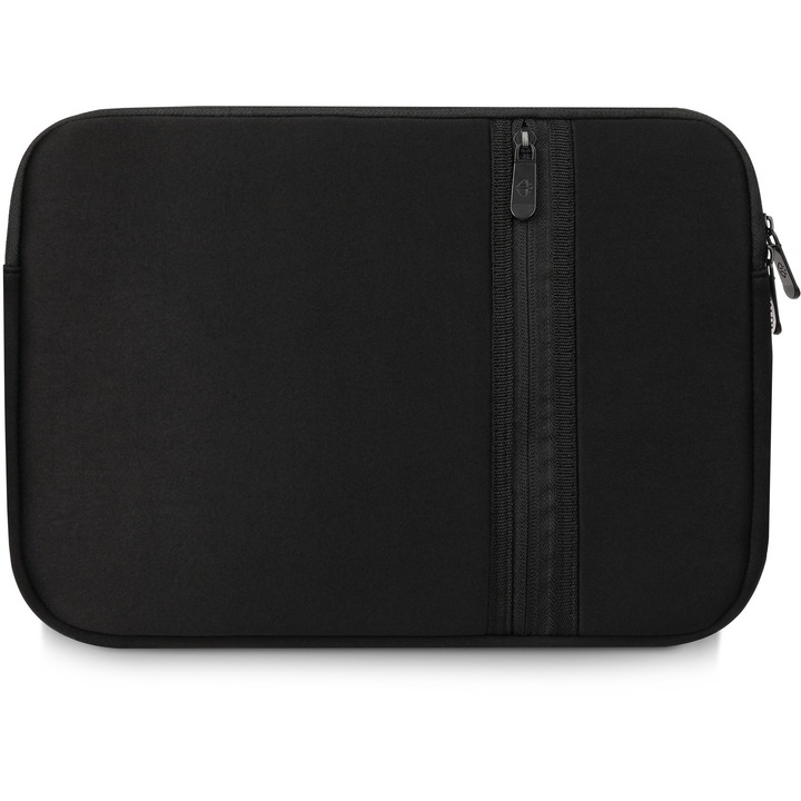 Husa laptop, Zagatto®, Negru, Casual, Business, Protectie laptop, Se inchide cu un fermoar dublu, Buzunar extern cu fermoar, Impermeabila, Usoara, Spatioasa, Neopren/Poliester, husa laptop 13.3 inch, 26x36x2.5 cm, SLEEVE TECH, ZG646