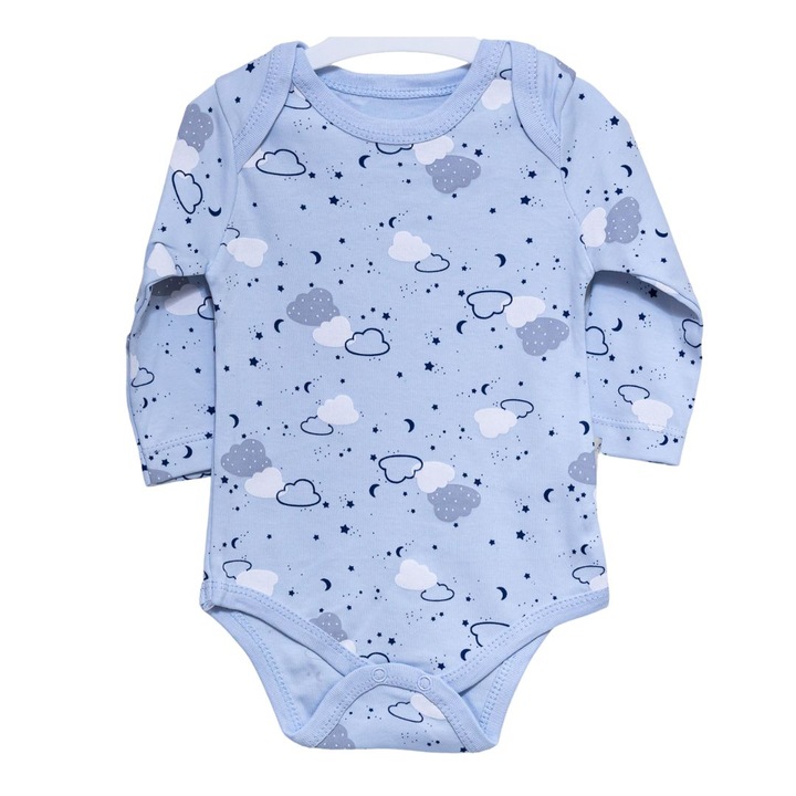 Body Norisori Motat, 100% bumbac, Albastru deschis, Albastru deschis