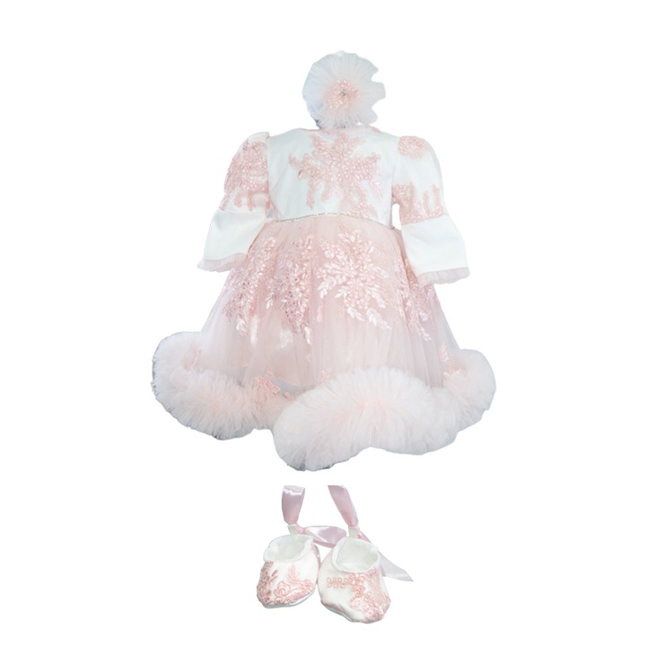 3 darabos elegáns lányruha szett Little Vip SBF-7-68, Pink 68 CM