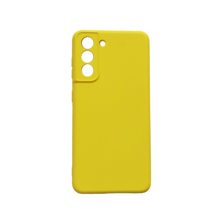 Telefon tok kompatibilis a Samsung Galaxy S21 készülékkel, sárga, bársony belsővel, 242HT