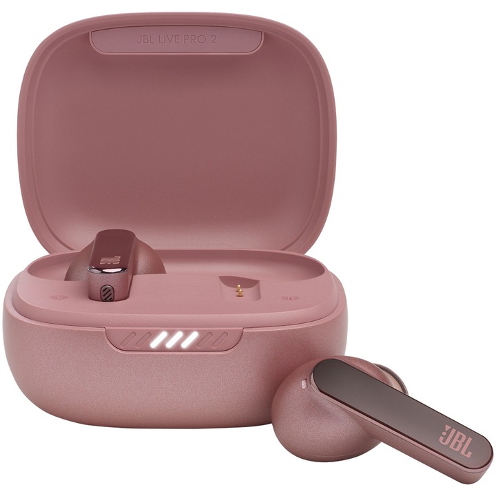 Casti audio in-ear JBL Live Pro 2, True Wireless, Noise Cancelling, 6 Microfoane, Touch Control, IPX5, Roz